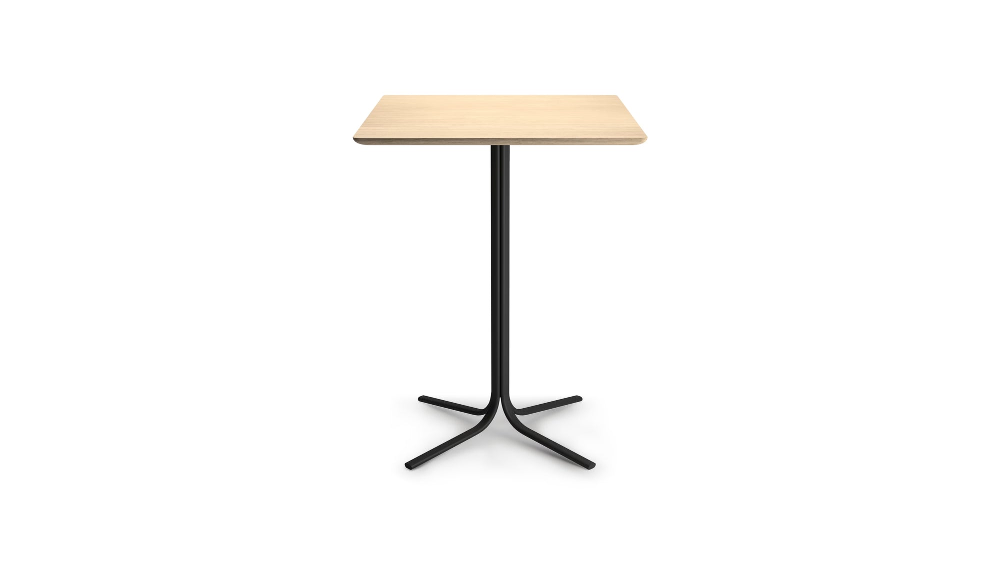 Table haute carrée Atal, H 90 cm, plateau chêne