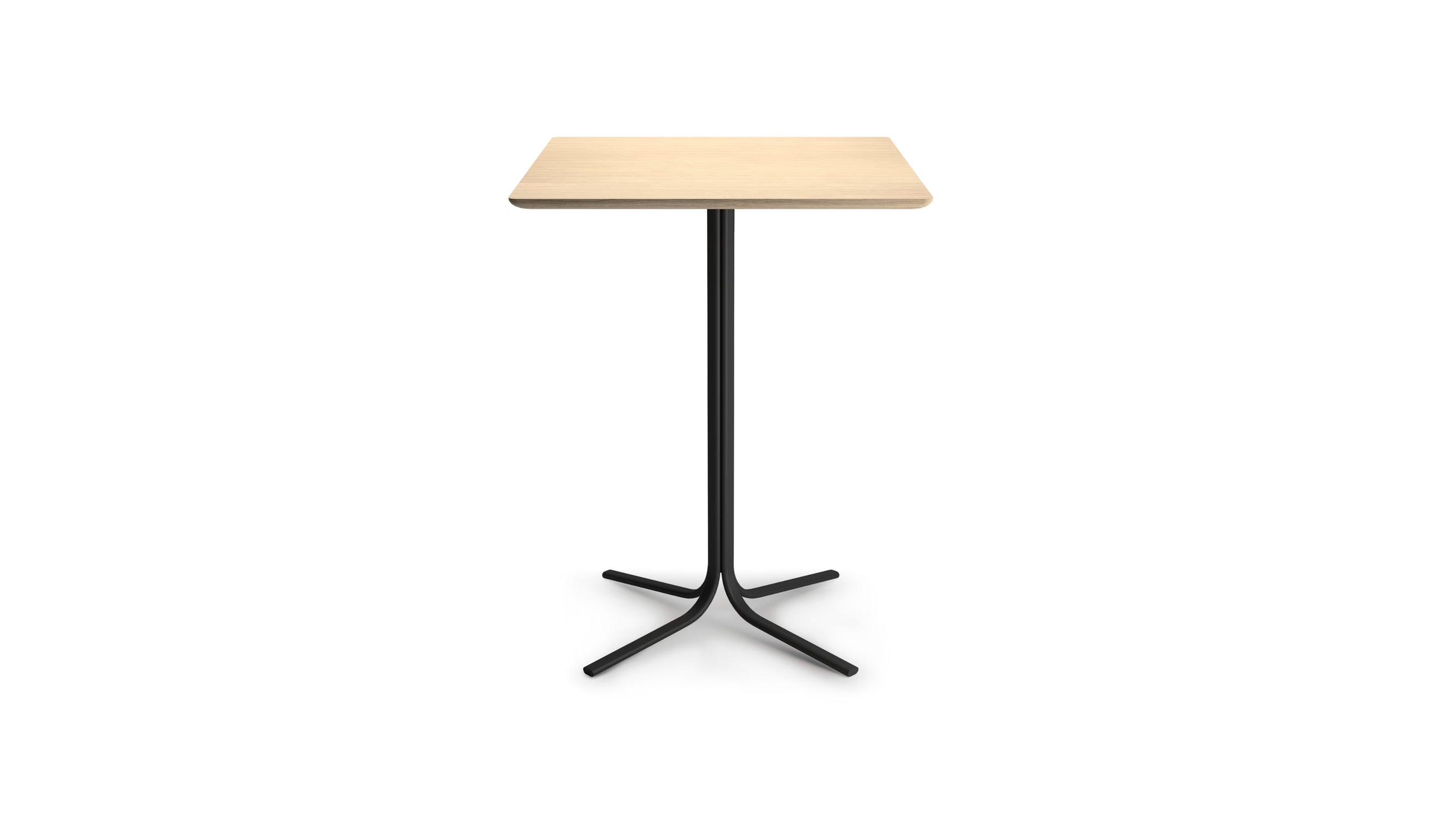 Table haute carrée Atal, H 90 cm, plateau chêne