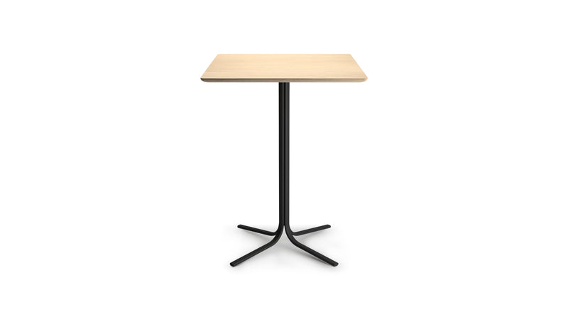 Table haute carrée Atal, H 90 cm, plateau chêne