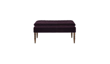 Tiny Bitch upholstered bench, oak and burgundy velvet