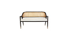 Wormley luxury bench in sycamore wood, white fabric and brushed brass