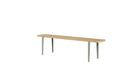 Banc Lou, 170 cm, chêne naturel et acier gris eucalyptus