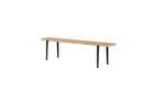 Banc Lou, 170 cm, chêne naturel et acier noir graphite