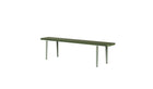 Banc Lou, 170 cm, bois teinté vert et acier gris eucalyptus