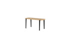 Banc Lou, 90 cm, chêne naturel et acier noir graphite