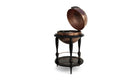 Equator - Elegant globe bar in hand-hammered copper and black lacquered wood