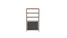 Large Float bookcase, in walnut and glass with cabinet