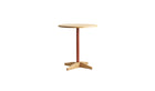 Table bistrot ronde Bibolina, Ø70 cm, chêne naturel et rouge