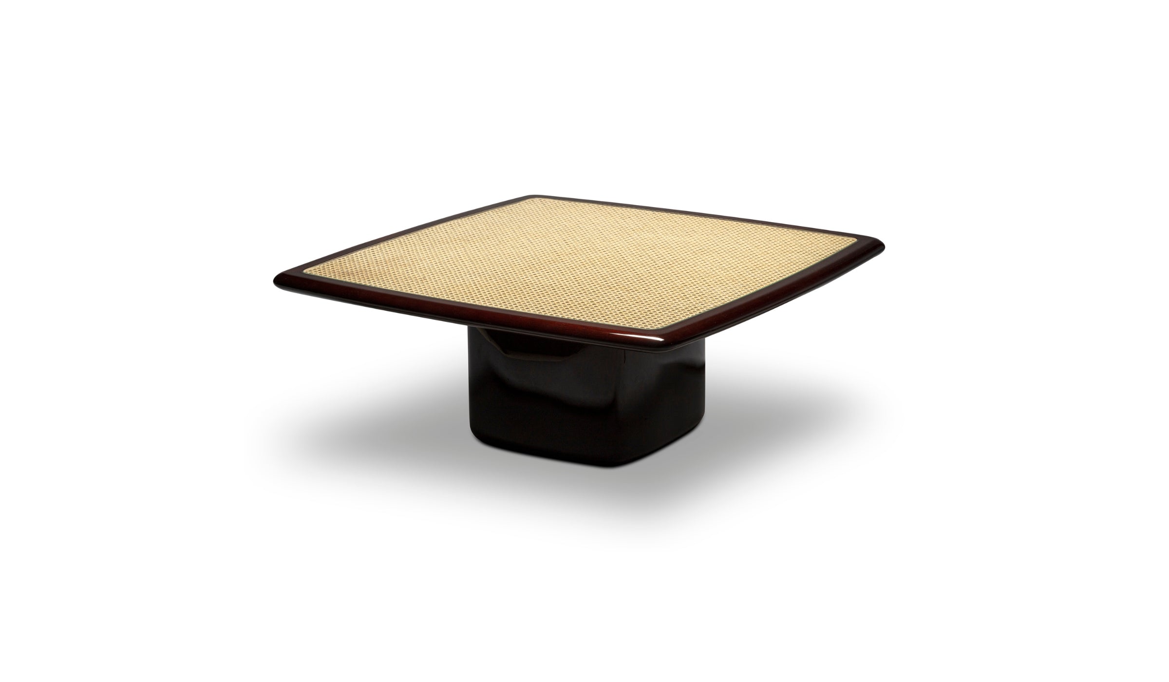 Bossa - Table basse carrée en acajou à finition laquée brillante