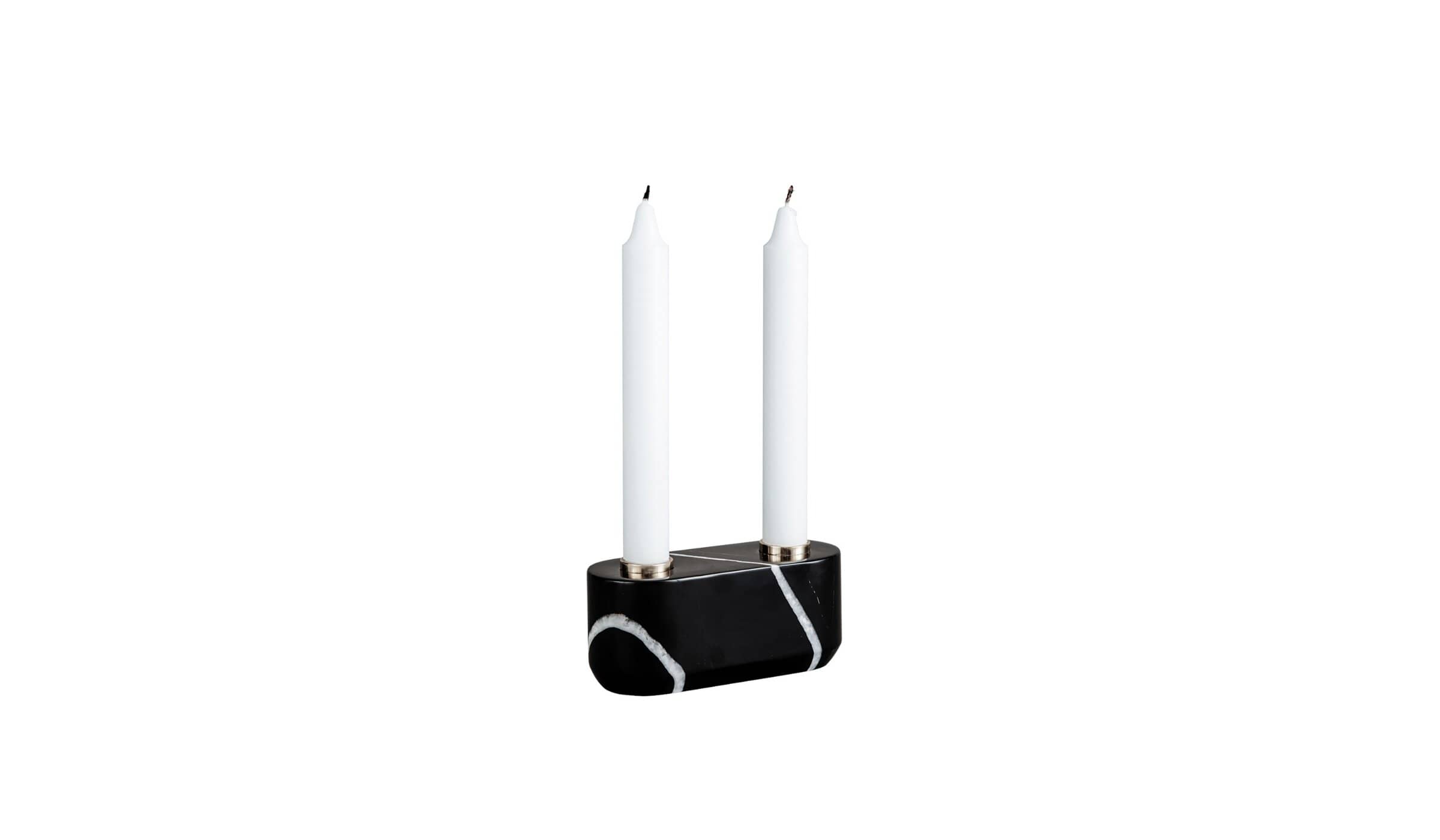 Sons Of Marble Candle Holder, Two Candles