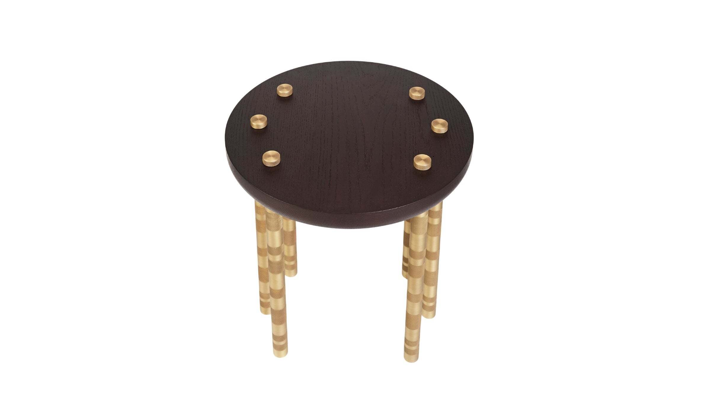 Ipanema Brilliant Wood and Brass Side Table