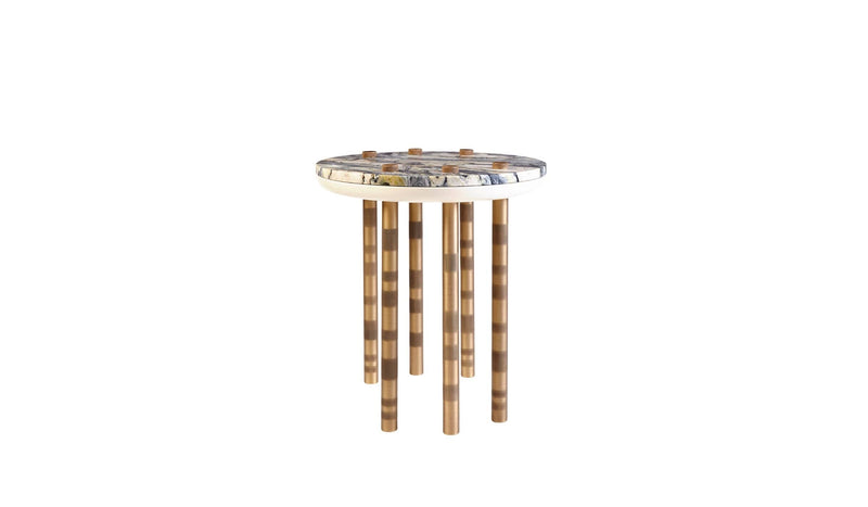 Table d'appoint luxe Ipanema en marbre et laiton