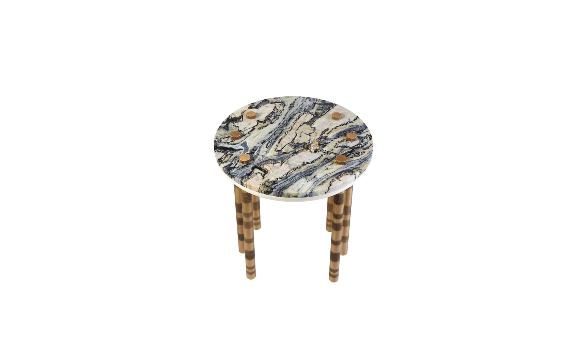 Ipanema luxury side table in marble and brass