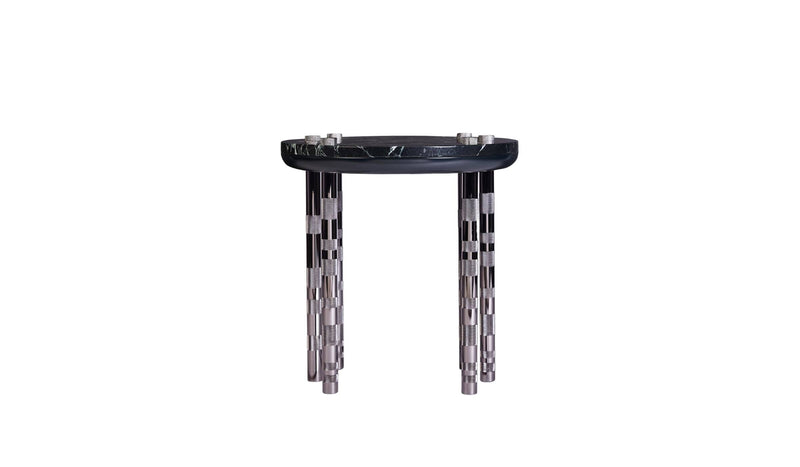 Ipanema luxury side table in marble and nickel