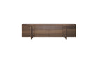 grand buffet Brutalist en noyer massif foncé de WeWood, vue de face sur fond blanc