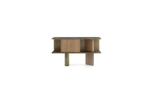 Living compact sideboard, Canaletto walnut and oxidized bronze