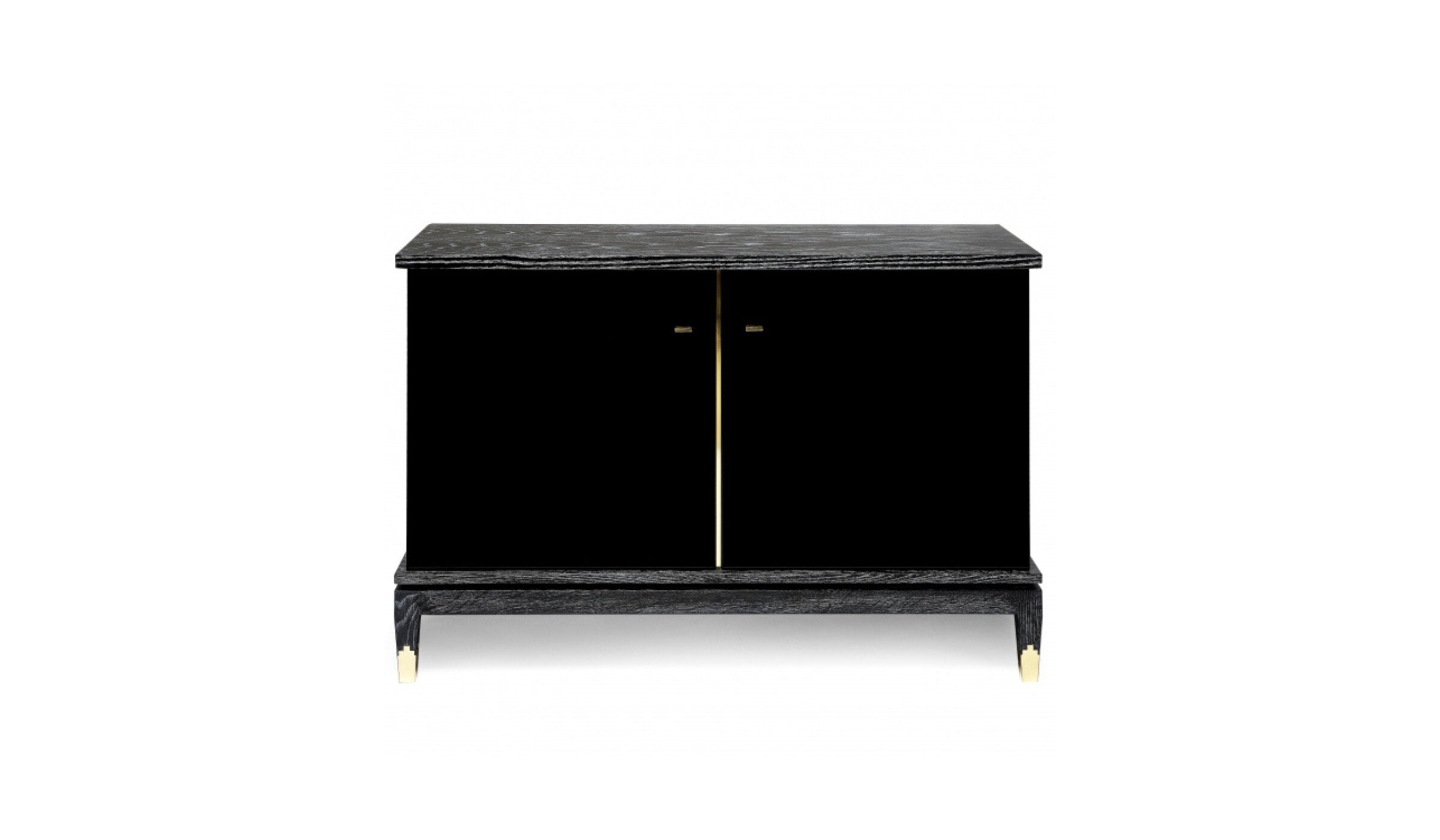 Elegant Anna wooden sideboard, in oak, sycamore and brass