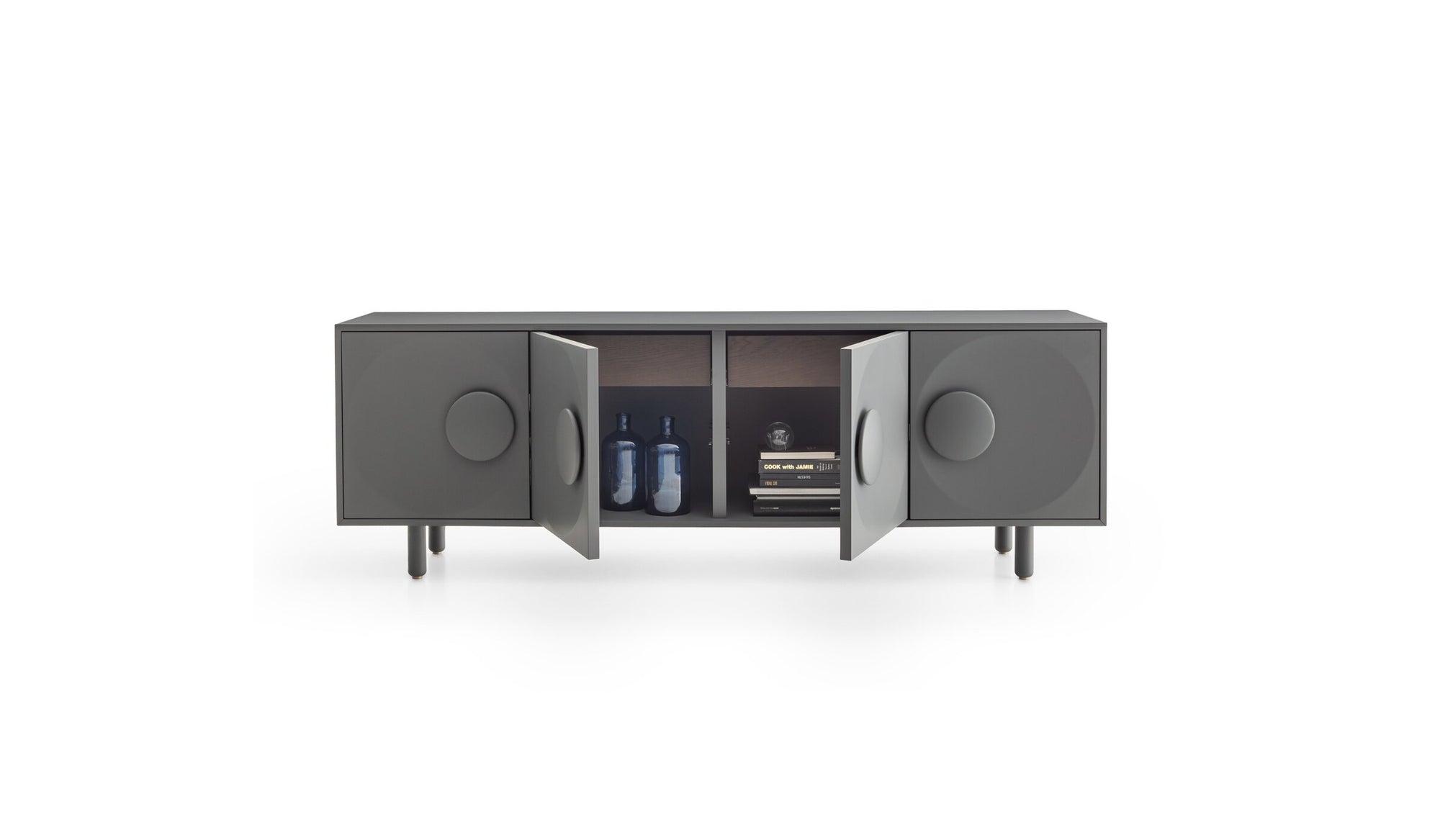 Bardot high-end Italian design sideboard, 4 doors, anthracite gray