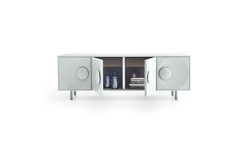 Bardot high-end Italian design sideboard, 4 doors, light gray