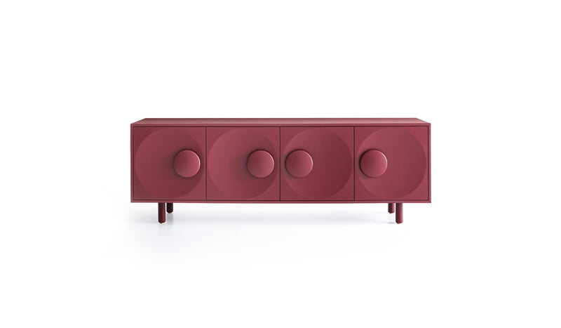 Bardot high-end Italian design sideboard, 4 doors, marsala red