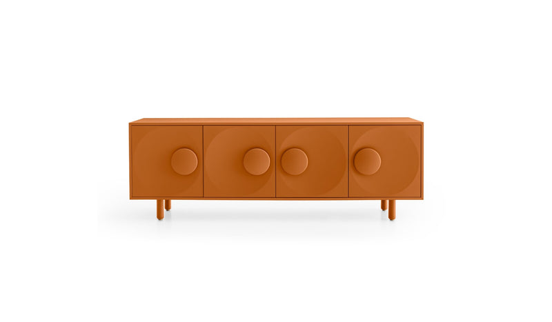 Bahut design italien haut de gamme Bardot, 4 portes, terracotta