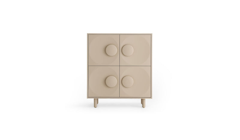 Buffet moderne Bardot Box, 4 portes, beige