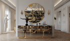 Lapiaz - Prestigious sideboard with mirror and brass finish