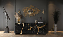 Lapiaz - Prestigious sideboard with mirror and brass finish