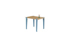 Children's desk, wooden top, whale blue steel legs