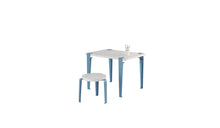 Children's desk, recycled plastic, whale blue steel legs
