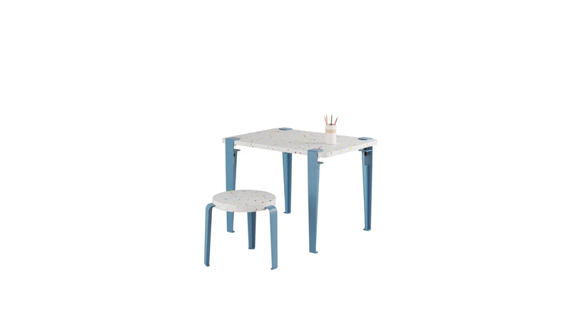Children's desk, recycled plastic, whale blue steel legs