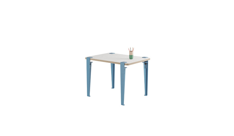 Children's desk, Vice-Versa slate, whale blue steel legs