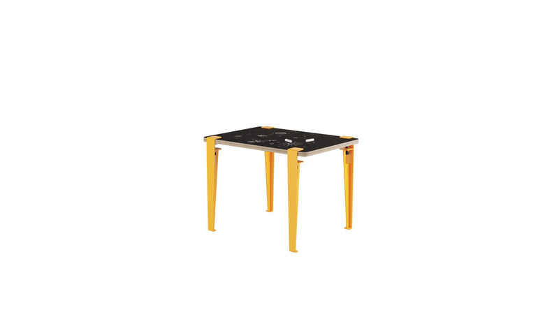 Children's desk, Vice-Versa slate, sun yellow steel legs