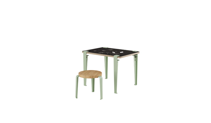 Children's desk, Vice-Versa slate, Dino green steel legs