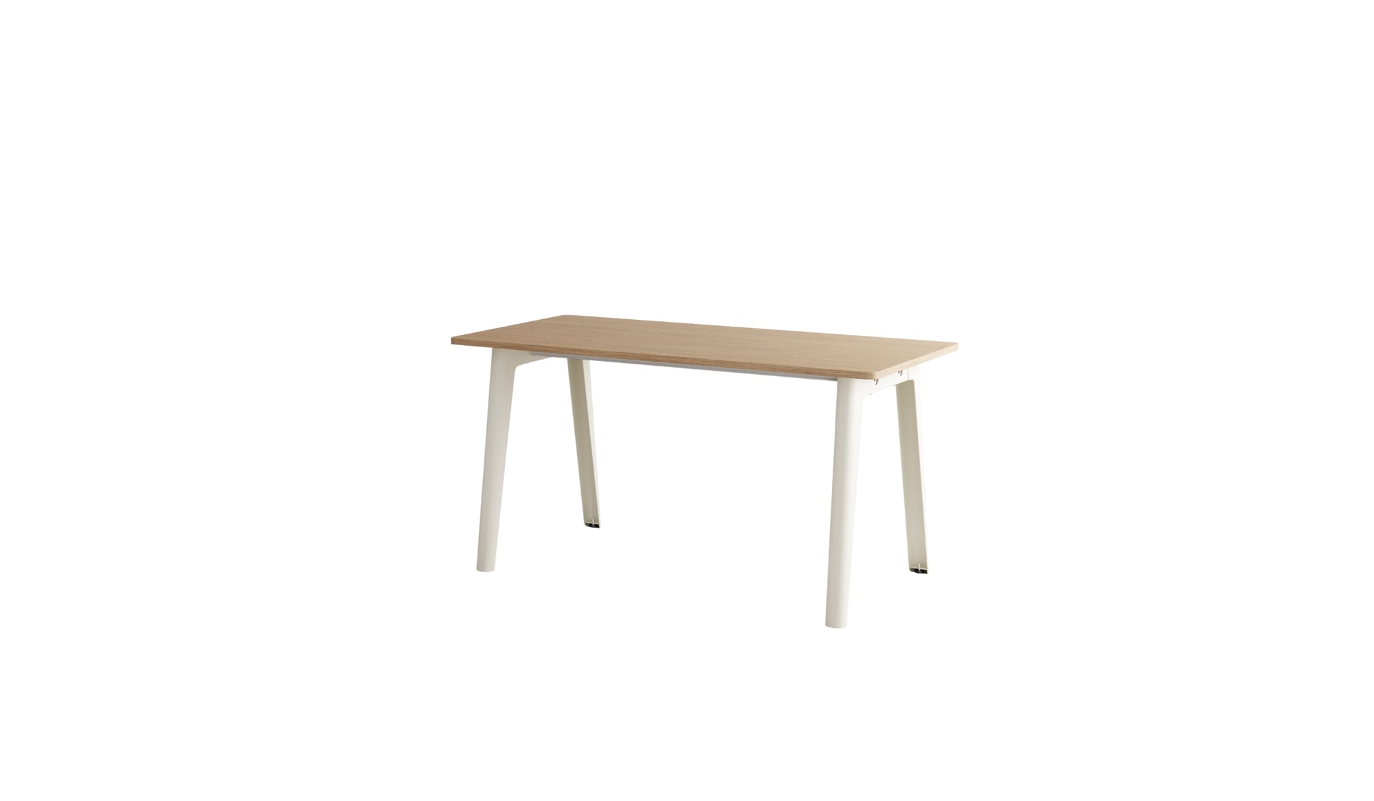 Bureau New Modern, 150x70 cm, chêne et acier blanc crème