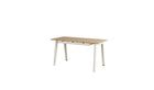 Bureau New Modern, 150x70 cm, avec tiroirs, chêne et acier blanc crème