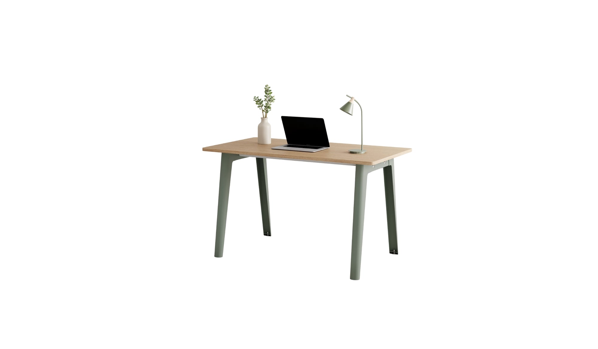 Bureau New Modern, 130x70 cm, chêne et acier gris eucalyptus