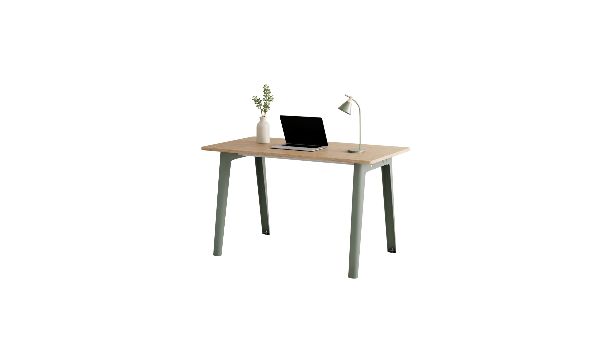 Bureau New Modern, 130x70 cm, chêne et acier gris eucalyptus