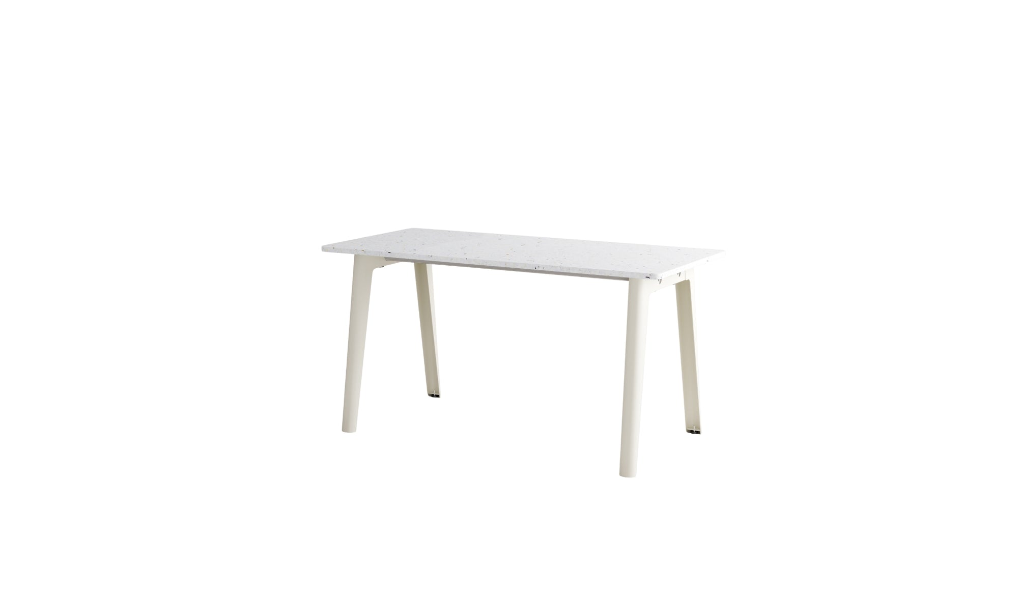 Bureau New Modern, 150x70 cm, plastique recyclé blanc et acier blanc crème