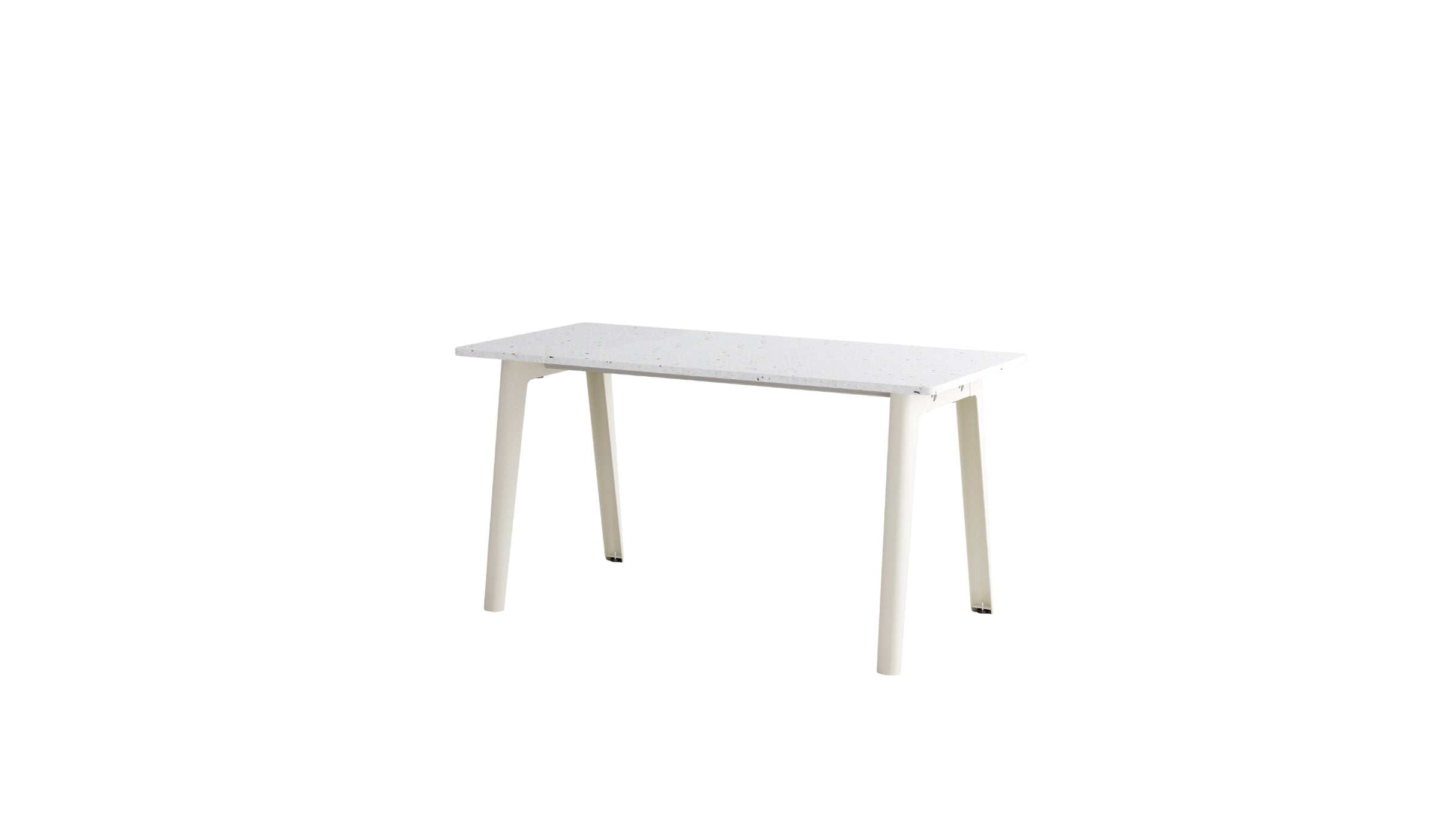 Bureau New Modern, 150x70 cm, plastique recyclé blanc et acier blanc crème