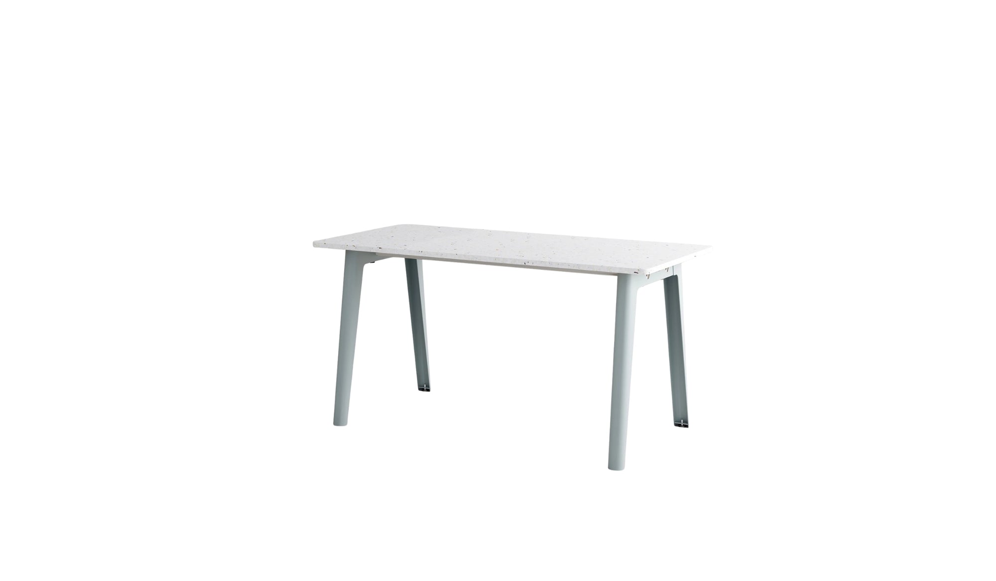 Bureau New Modern, 150x70 cm, plastique recyclé blanc et acier bleu pâle