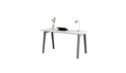 Bureau New Modern, 150x70 cm, plastique recyclé blanc et acier gris eucalyptus