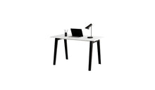 Bureau New Modern, 130x70 cm, plastique recyclé blanc et acier noir graphite