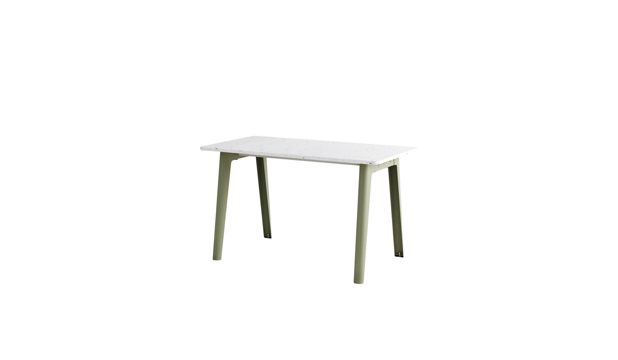 Bureau New Modern, 130x70 cm, plastique recyclé blanc et acier vert kaki
