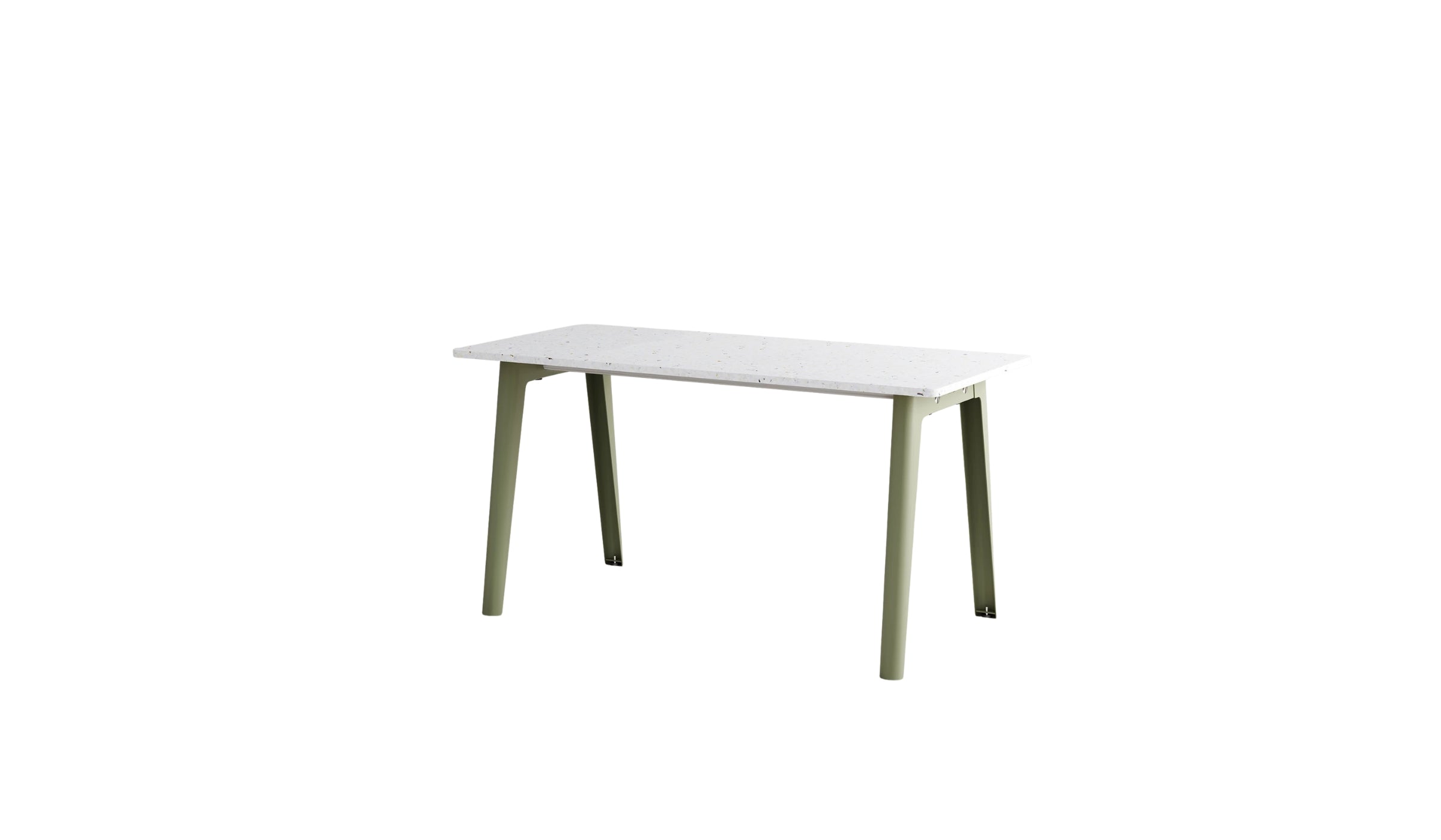 Bureau New Modern, 150x70 cm, plastique recyclé blanc et acier vert kaki
