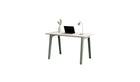 Bureau New Modern, 130x70 cm, stratifié blanc et acier gris eucalyptus