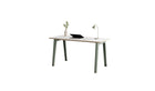 Bureau New Modern, 150x70 cm, stratifié blanc et acier gris eucalyptus