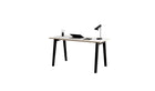 Bureau New Modern, 150x70 cm, plastique recyclé blanc et acier noir graphite