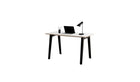 Bureau New Modern, 130x70 cm, stratifié blanc et acier noir graphite
