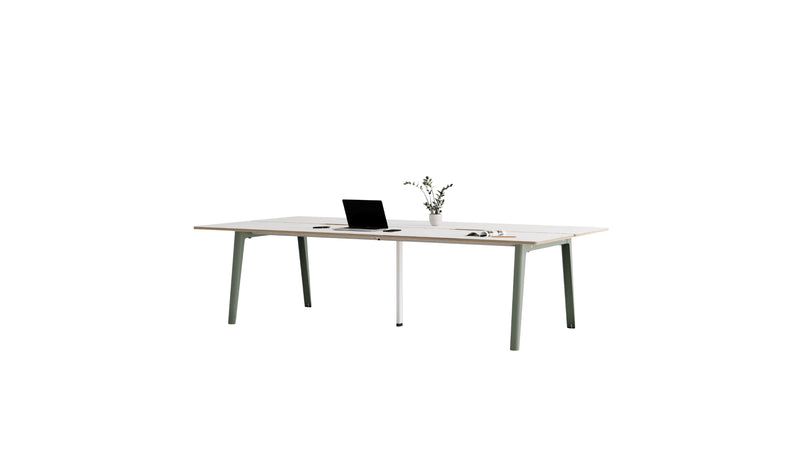 Bureau partagé New Modern, 280x140 cm, acier gris eucalyptus